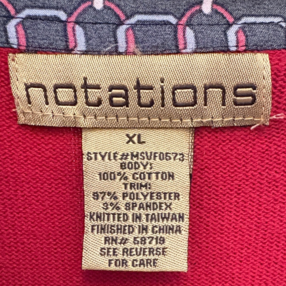Notations Red Layered-Look Sweater with Geometric-Pattern - Picture 2 of 10